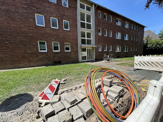 Arbeiten für Glasfaseranschluss