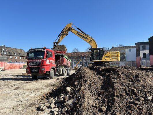 Baugrube in Cracau
